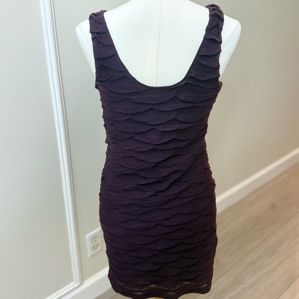 Forever 21 Textured Dark Plum Purple Mini Dress - Picture 3 of 4